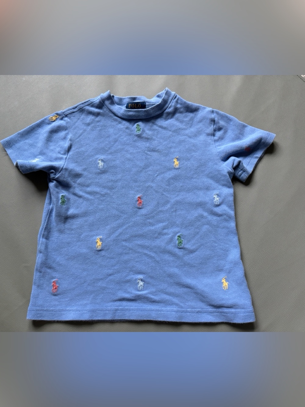 Polo by Ralph Lauren Light Blue Short Sleeve Tee with Multicolor Pony Embroidery